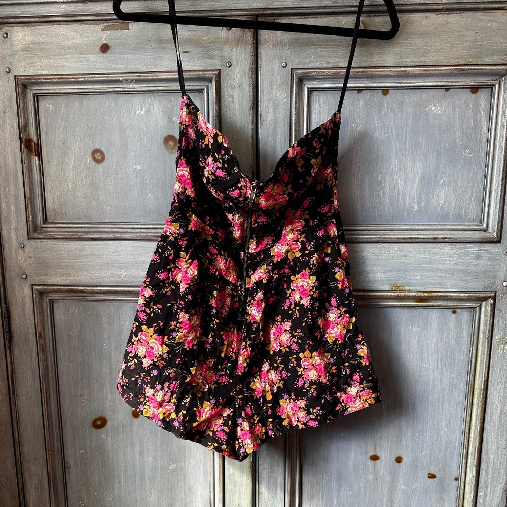 Pink for Victoria Secret Floral Strapless Rompers Size S